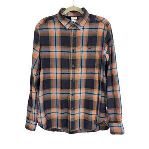 North Face Flannel Check Shirt M Orange Plaid Lumberjack Outdoor Grunge Skater
